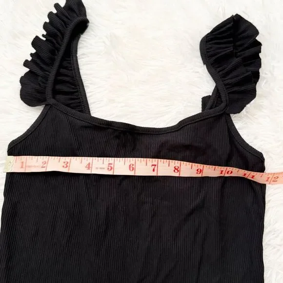 Women Zara Solid Ruched Crew Neck Bodysuit in Black Size Medium - Picture 3 of 8